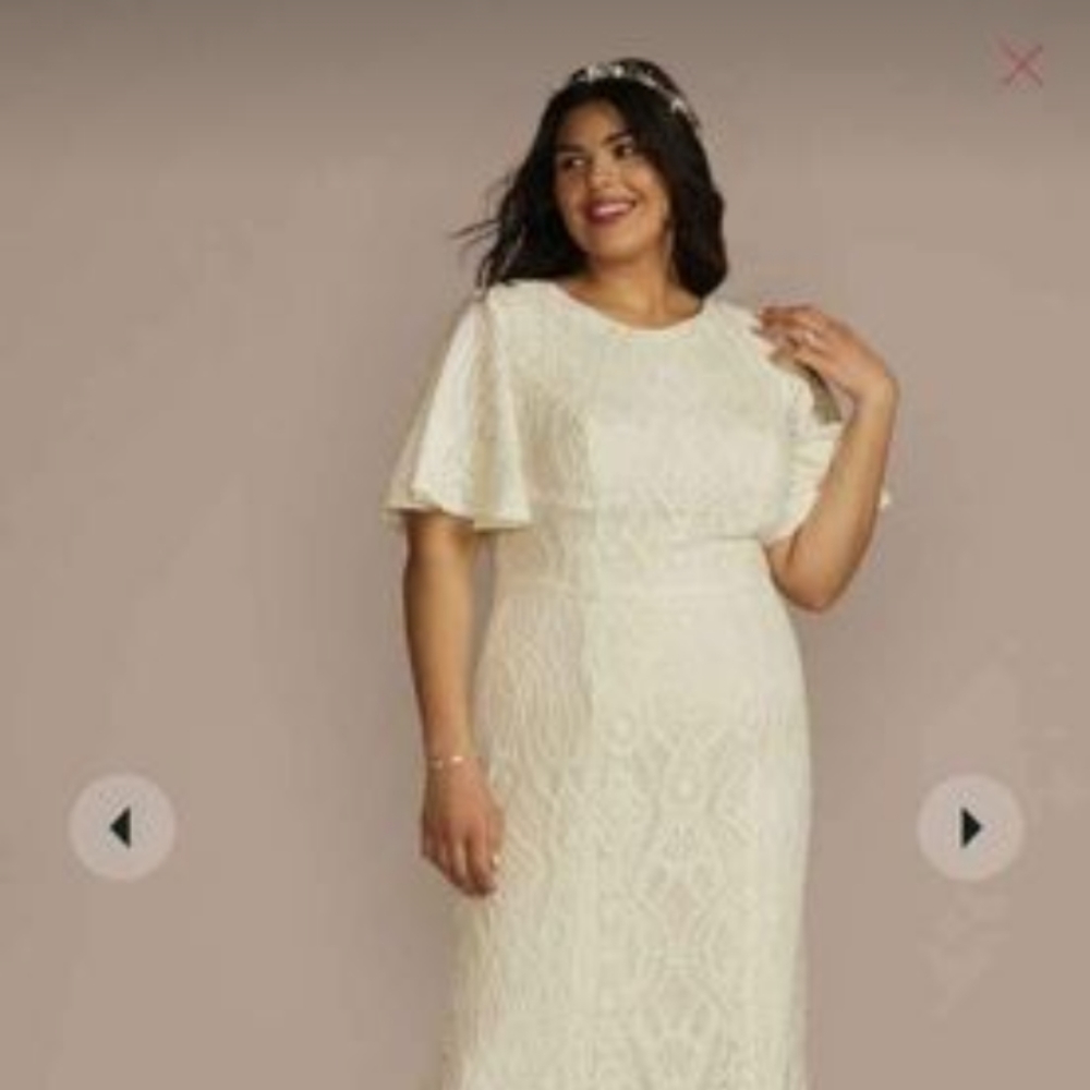 New Flutter Sleeve Modest Wedding Dress